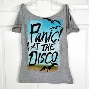Panic! At The Disco Split Sleeve Graphic Band Tee Shirt Size S/M